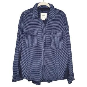 Aerie Navy Textured Knit Top